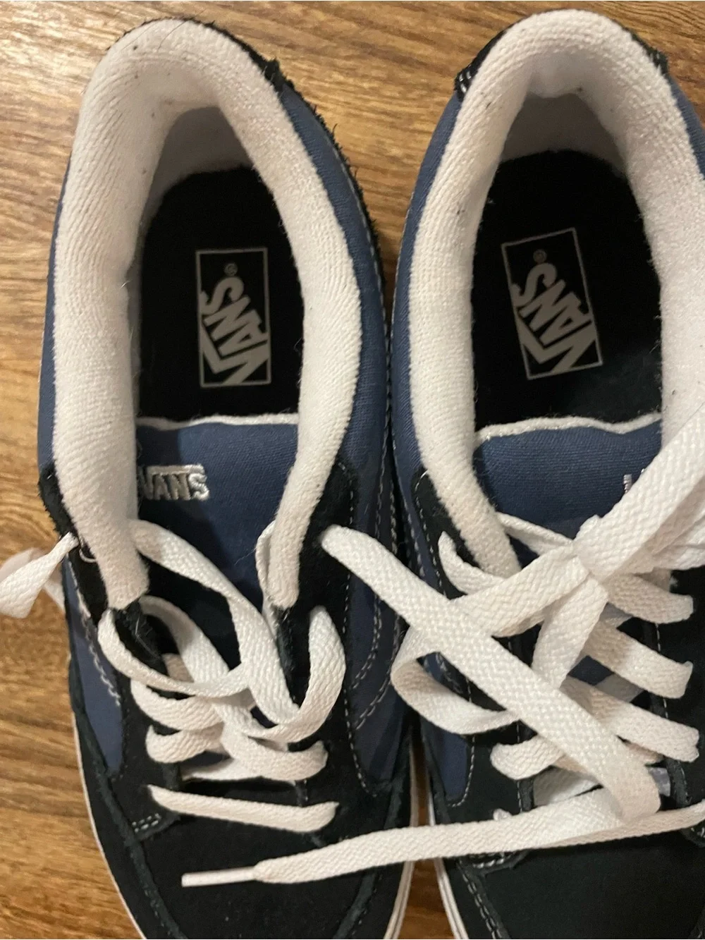 Vans Bearcat Low Top Lace-Up Sneakers in Black & Navy Blue
